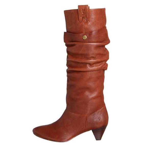 Frye Shoes - Frye Jenny Double Leather Boots 8.5 Cognac 2" heel